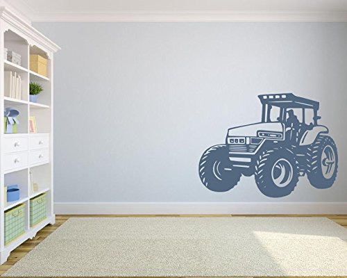 Wandtattoo fürs Kinderzimmer, 72427-100x58cm, ~ Traktor, Trekker ~ Wandaufkleber für Kinder, Aufkleber für die Wand, Tapetensticker aus Markenfolie, 32 Farben wählbar