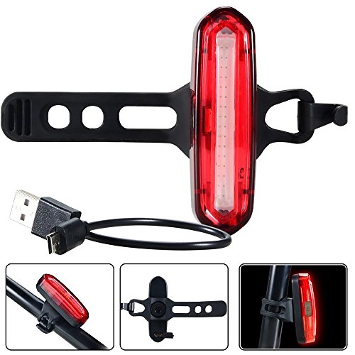 Awnic USB Wiederaufladbar Fahrrad Rücklicht LED Fahrradlicht 240° Sichtbar 16 Rote COB LED Bis zu 10h 4 Modi Memory-Funktion Wasserdicht Geeignet für Helm und Fahrrad, etc - 3