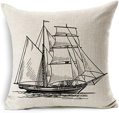 Starepe Throw Pillow Case Cushion Cover Anchor And Map 18 "X18 "