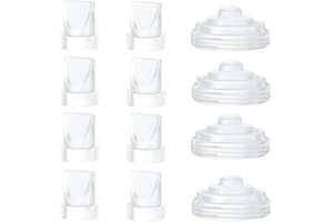 GOCROWEEN 8 Stück Entenschnabelventil & 4 Stück Silikonmembran für Momcozy M5 milchpumpe, Milchpumpe Ersatzzubehör für M5 Momcozy