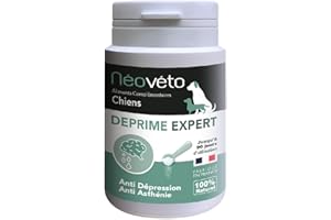 Néovéto Déprime Expert, Poudre Contre la dépression des Chiens, 54g, 90 cuillérées, Actifs agréés par Les Services vétérinaires français