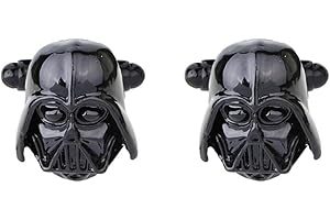 GAUEIOUR Gemelos Stormtrooper, accesorios de película de moda, accesorios personalizados para camisa para hombre, gemelos para regalo (negro), 2.5cm, Metal, Sin incrustaciones.
