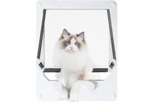 GÉNÉRIQUE Châtière Grande Taille – Porte ABS Sécurisée Verrouillable pour Gros Chats Et Petits Chiens | Clapets De Sécurité À Double Battant Et Accès Bidirectionnel | Trappe Animaux Installation Facile