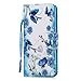 Produktbild ShinyCase Handyhülle für Honor 10 Lite (2018 Modell) Hülle Brieftasche PU Schutz Etui Leder Flip Blauer Schmetterling Muster Cover mit Kartenfach Magnet Bookstyle Wallet Case Tasche Handytasche