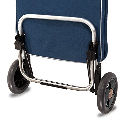 Einkaufstrolley Zussi in blau – Leichter Transport-Wagen Trolley 1,5kg mit leisen Gummi Rädern – Einkaufsroller mit 50l bis 30kg belastbar - 2