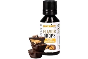 ‎NUTRIFY NUTRIFY Flavor Drops Peanut Butter Cup 30ml Geschmackstropfen o. Kalorien mehr Erdnussbutter-Geschmack in Lebensmittel & Getränke, zuckerfrei, vegan, o. künstliche Farbstoffe, Erdnussbutter Aroma