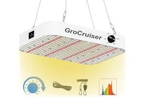 GROCRUISER Led Cultivo,Focos Led Cultivo Interior con 588PCS LEDs,Regulable Grow Light Espectro Completo con Cadena de margaritas e Ventilador silencioso,Luz Para Plantas con IR y UV LEDs