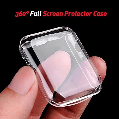 Apple Watch Series 2 Case, Feskin Lightweight Soft TPU Clear iPhone Watch Cases with Ultra Thin Full Screen Protector Cover for iWatch Series 2 (38mm)