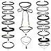 Produktbild Aitos 20 Stk Gothic Vintage Choker Halsketten Set Tattoo-Kette Schmuck-Sets mit Anhänger Lace-up Diverse Halskette für Damen