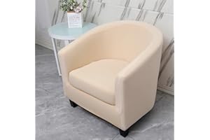 Fansu Funda de Sillón Elástica Chesterfield, Color sólido Funda de Sofá, Universal 2-Piezas Individual Fundas Protector de Butaca para Club, Recepción, Dormitorio (Beige)