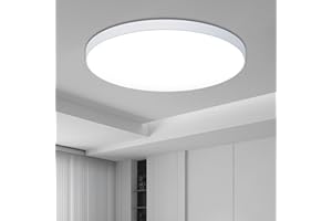 ORALUCE Bathroom Light 6500K Cool White, 24W 2400LM Ceiling Lights LED, 200W Equivalent, Waterproof IP44, Non-dimmable, Round Flush Ceiling Light For Bedroom,Kitchen, Hallway, Toilet, Ø28cm, Pack of 1
