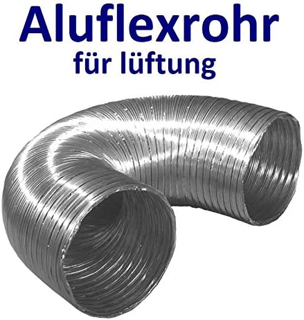 Flexible Aluminium Luftleitungen Vent. Aluminum Flex Pipe Hose Flexible Aluminium Ducting Flexible Hose 30 to 270 cm heat-resistant up to 300 °C 80 100 125 150 mm