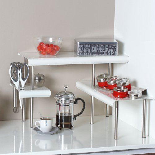 WEIßES Eckregal - für Küche, Badezimmer oder auf den Schreibtisch - ideal um Platz zu gewinnen