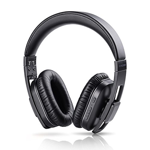 Sonyabecca Cuffie Bluetooth con Microfono APT-X Cuffie Stereo Wireless Hi-Fi Oltre l'orecchio, padiglioni Auricolari proteici Confortevoli, connettore Audio da 3,5 mm con Controlli On-Ear-Black