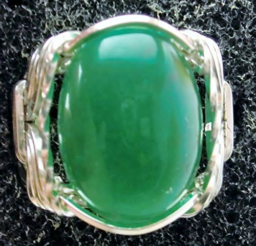 Green Jade .925 Sterling Silver Unisex Ring