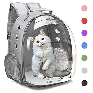 Smarty Pet Pet Transparent Cat Pet Carrier Backpack Puppy Kitty Breathable Carriers for Travel (Color May Vary)