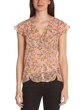 VERO MODA Damen Shirt AGNES S/S SHIRT MIX, Rundkragen,Uni
