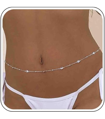 Sexy Catena In Va Multistrato Con Cristalli, Anello Ombelicale - Foto 10