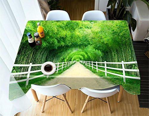 Dbtxwd Tablecloth 3D Green forest Printed fabrics Dust-proof Table Top Cover Kitchen Decoration , 2 , e