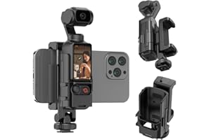 HESUPY Support de téléphone pour DJI Osmo Pocket 3, support de téléphone portable, support de téléprompteur, lunette de protection d'extension avec trou de filetage 6,35 mm utilisé avec trépied et tige