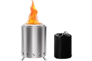 SIVAOPA Smokeless Tabletop Fire Pit, 2025 Mini Stainless Steel Portable Tabletop Fire Pit For Outdoor & Camping, Wood Pellet Table Top Firepit, Small Pits Patio Heater Stove - 5.5in
