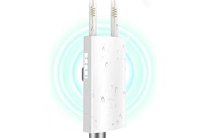 PHAVN Outdoor Point d'accès WiFi IP66, 1200Mbps Borne WiFi Exterieur avec 2 Port Ethernet Gigabit, Antenne WiFi Longue Portée Double Bande 5GHz+2.4GHz Amplificateur WiFi Extérieur, Support PoE
