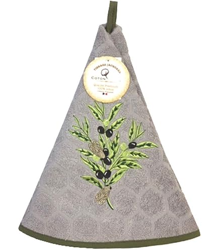 Essuie-main Rond Générique Essuie Main Rond En éponge Tissage Jacquard Olivier Essuie-main Cuisine Qualité Premium