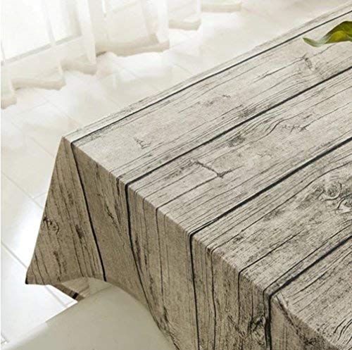 Yanyi Brand Vintage Rectangle Mantel de Lino de algodón, Wood Stripe Mantel de Mesa para el Restaurante del Hotel de casa Restaurante, Calor y Humedad Resistencia (140 * 250cm)