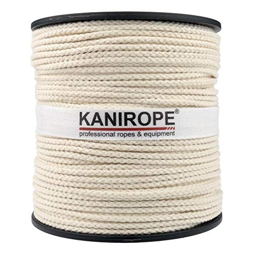 Kanirope Corde Cordage en Coton COBRAID 3mm 100m tressée Blanc Crème