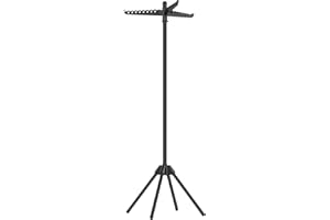 ‎SONGMICS SONGMICS Wieszak do suszenia ubrań, suszarka stojąca, 3 obrotowe ramiona na wieszaki, obrotowa suszarka, 4 nogi, stal nierdzewna, do 27 sztuk odzieży, wysokość 150 cm, czarny LLR510B01