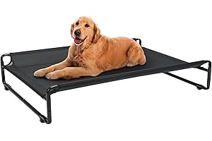 Veehoo Oryginalne chłodzące podwyższone legowisko dla psa, do użytku na zewnątrz, dla dużych psów, przenośne łóżko dla zwierząt domowych z zmywalną oddychającą siatką, antypoślizgowe nóżki, do użytku