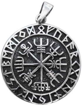 Anhänger Amulett Wikingerkompass Vegvisir 925er Sterling Silber