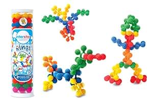 BSM Interstar-Tubo Rings - Gioco Di Costruzione Per Prima Infanzia, 24 Anelli Colorati In Vasca Trasparente, Dai 2 Anni