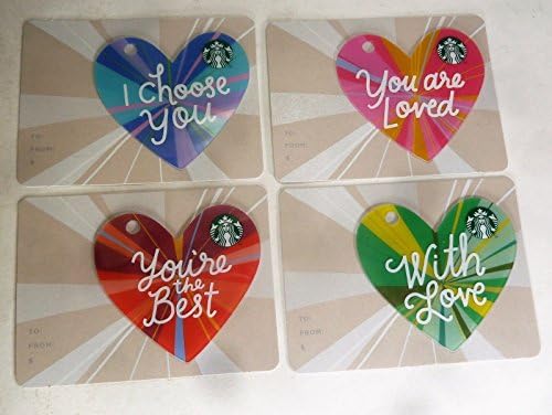STARBUCKS CYPRUS COLLECTIBLE ONLY NO VALUE 4 CARD YOU'RE THE BEST,YOU ARE LOVED,WITH LOVE,I CHOOSE YOU,NEW