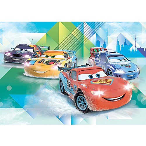 Vlies Fototapete PREMIUM PLUS Wand Foto Tapete Wand Bild Vliestapete - Disney Pixar Cars Kindertapete Lightning McQueen - no. 2151, Größe: 254 x 184 cm Vlies