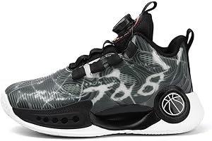 Hixingo 2024 Kids Basketball Shoes, Boys Basketball Trainers Girls Comfort Tennis Running Trainers Sneaker High Top Breathable Children's Sport Shoes Lightweight Non-Slip for Kids Unisex