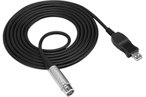 Eboxer Kabel mikrofonowy USB na XLR – USB męski na 3-pinowy XLR żeński konwerter mikrofonowy do studia audio kable do nagrywania muzyki komputerowej kabel mikrofonowy USB (2,8 m / 110,2 cala)