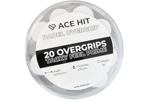 ACE HIT Grip Padel Liso Blanco | Evita Errores no forzados en la Pista por Falta de Agarre. Overgrip Padel Extra Adherente con Alta absorción al Sudor