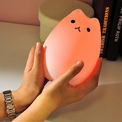 LED Nachtlicht, Florally Kinder Silikon LED Nachtlicht mit 7 Beleuchtung, Stimmung Lampe mit eingebaute Akku, Yoga Lampe, dimmbares Warmweiß/Farbwechsel mit Touch Schalter für Babys Zimmer,Schlafzimmer, Wohnräume, Camping, Picknick Indoor/Outdoor - 8