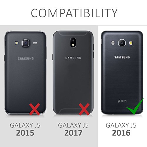 kwmobile Funda para Samsung Galaxy J5  2016  DUOS Case Espejo Estilo Libro - Carcasa con   ptica de Aluminio - Cover Plegable en Oro Rosa Reflectante