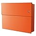 Produktbild Radius Briefkasten Letterman XXL 2 orange mit LED-Klingel und verdecktem Zeitungsfach (inkl. Türklingelschalter) - 562 A K, Klingelfarbe:blau