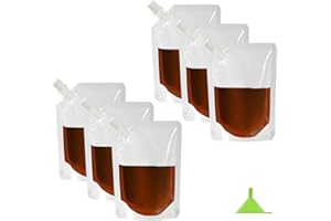Flintronic 6PCS Paquete Bolsas para Bebidas, 250ML, Frascos de Plástico Reutilizables, Bolsas Ocultas para Bebidas, para Festivales, Viajes, Camping, Picnic, Fiestas