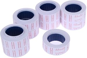 AOFOX 10 etichette Rolls 6000 pezzi, etichette prezzo pistola per etichettatrice Mx-5500 Price Gun