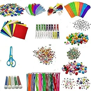 Jhintemetic - Bulk Craft Accessories for Kids - Art Supplies for Children, Toddlers, Classrooms, Large Assortment of Crafting Materials for School Projects, DIY Activities-Promotes Creativity