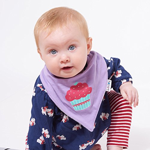 Lovjoy Bandana Geifer Baby Lässig Lätzchen – 5er Pack (SUGAR & SPICE) – Multicolor Super Absorbent & Soft für ultimativen Komfort mit Druckknöpfen – abwaschbar – Wasserdicht vlies Auskleidung für 0-3 Jahre – Netter Baby-Geschenk für Jungen und Mädchen - 2