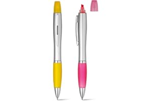NOTRASH2003 Zestaw 2 długopisów z zakreślaczem - różowy i żółty