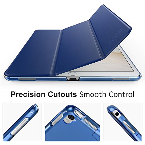 MoKo Hülle für Neu iPad Pro 12.9 2017 – PU Leder Tasche Schutzhülle Schale Smart Case mit Translucent Rücken Deckel, mit Auto Schlaf / Wach Funktion und Stanfunktion für Apple New iPad Pro 12.9 Zoll 2017 Tablet, Marineblau - 7