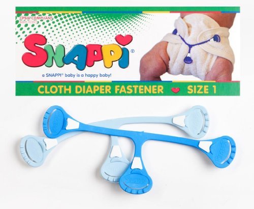 Snappi Cloth Diaper Fasteners - Pack of 2 (Light Blue / Bright Blue) Color: Pastel Blue and Dark Blue (Size 1)