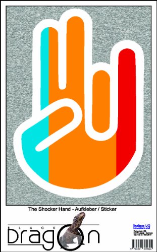 The Shocker Hand Decal Sticker Laptop skin 210x144 mm white Outline with Flag Moldavia-Moldau