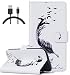 Produktbild ISENPENK Neu Design für Samsung Galaxy J5(2015) hülle Leder,Galaxy J5(2015) Duos/J500FN hülle Leder,Leder Fenster Serie 3-in-1 Leder hülle,Leder PU Lederhülle Muster Pattern Vogel Flip Hülle Case Bookstyle Cover Schale Standfunktion Etui Schutzhülle Tasche Credit Card Slots Wallet Case Leder Tasche Schutzhülle+1 x USB Ladekabel DatenkabelDatenkabel